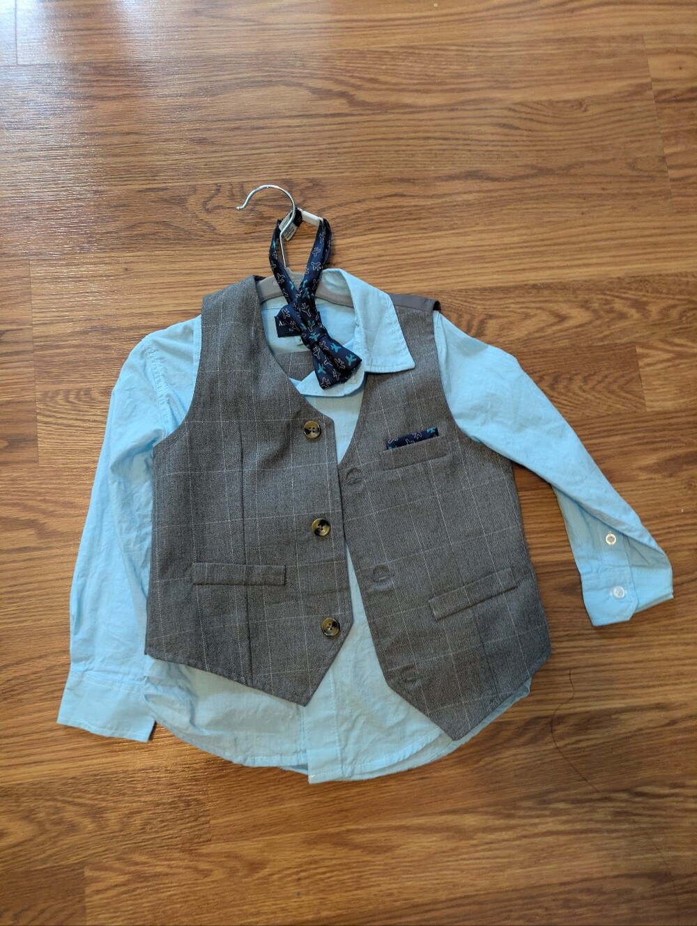 Andy & Evan Light Blue Toddler Three Piece Suit